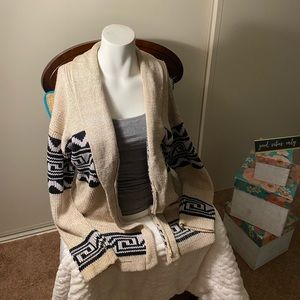 Ecoté Bohemian Tribal Open Earth Colors Sweater